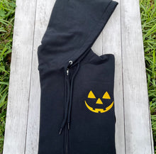 Load image into Gallery viewer, Cute Halloween Pumpkin Face Zip Up Hoodie