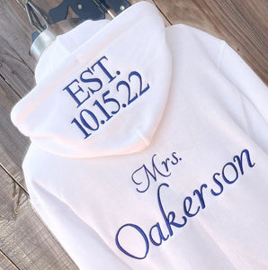 Bride Getting Ready Zip Up Hoodie