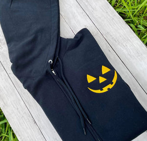 Cute Halloween Pumpkin Face Zip Up Hoodie