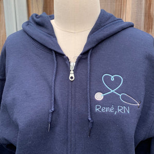 Personalized Gift for RN - Embroidered Hoodie