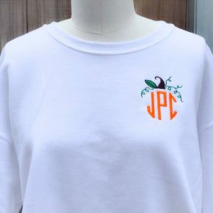 Fall Halloween Monogram Pumpkin Sweatshirt